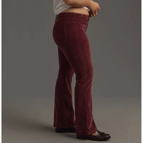 Anthropologie Pilcro Size 26 The Icon Corduroy Flare Jeans Mid Rise Wine Y2K - Picture 15 of 16